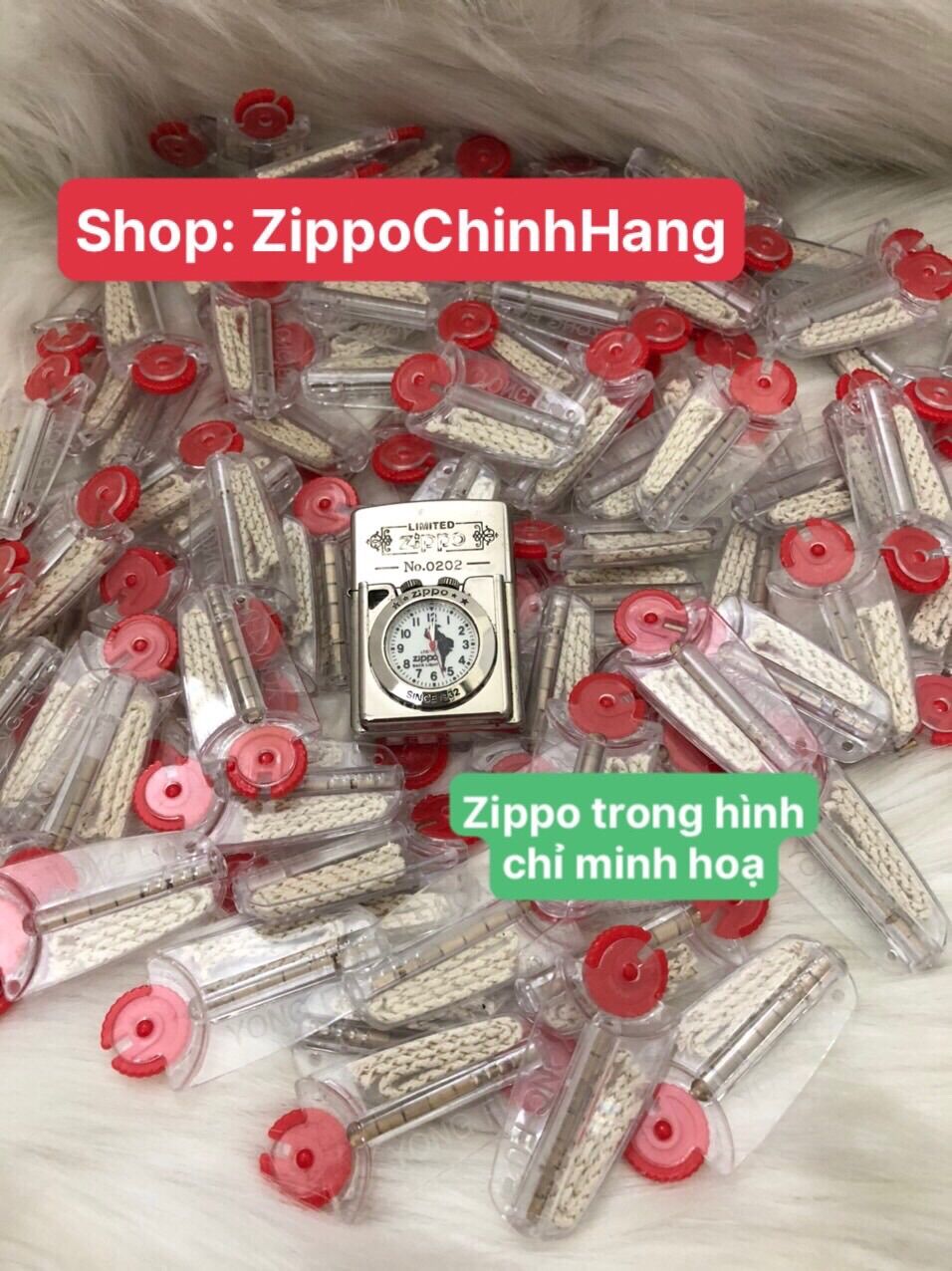 Vỉ Đá Zippo, Bất Zippo, Combo Tim và Đá lửa cho Zippo và các loại bật lửa: mềm, bén lửa, dẫn xăng tốt, Đá và Tim phụ kiện cho Zippo, Bật lửa