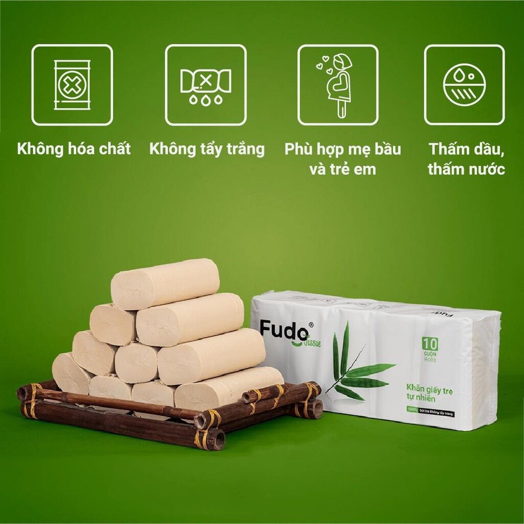 Giấy vệ sinh FUDO không lõi 100% bột tre ,không tạo mùi thumbnail