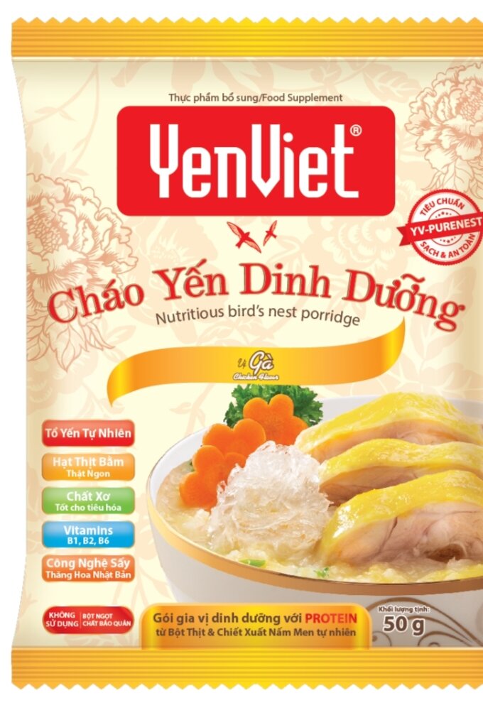Thùng 30 Gói Cháo Yến Việt Vị Gà Có Lì Xì (30 gói x 50g)