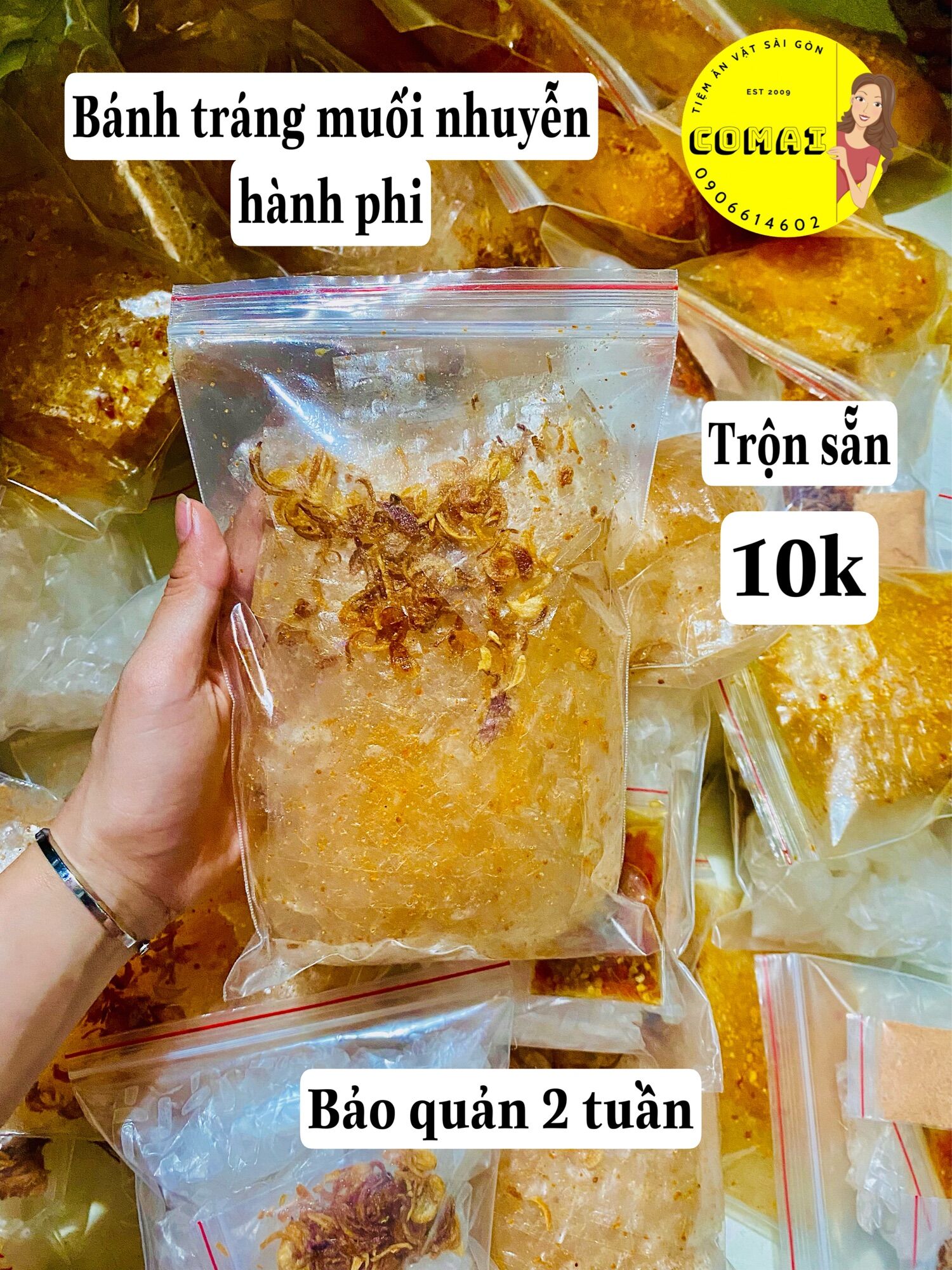 Bánh Tráng Hành Phi, Bịch Zip, 70gram