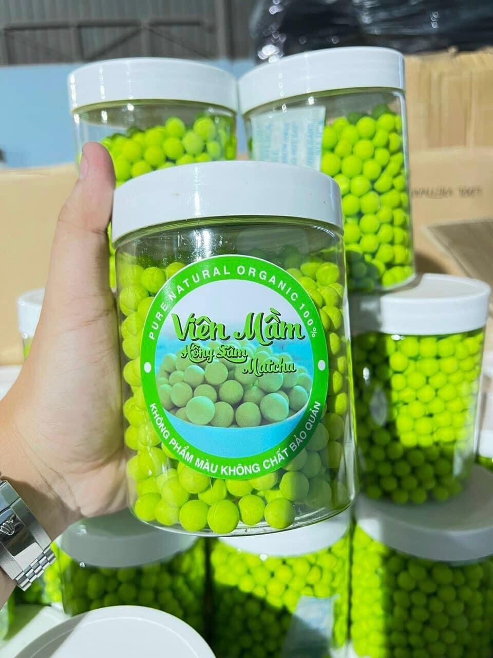 Viên mầm Hồng sâm matcha ( đẹp da, chống rụng tóc,….)