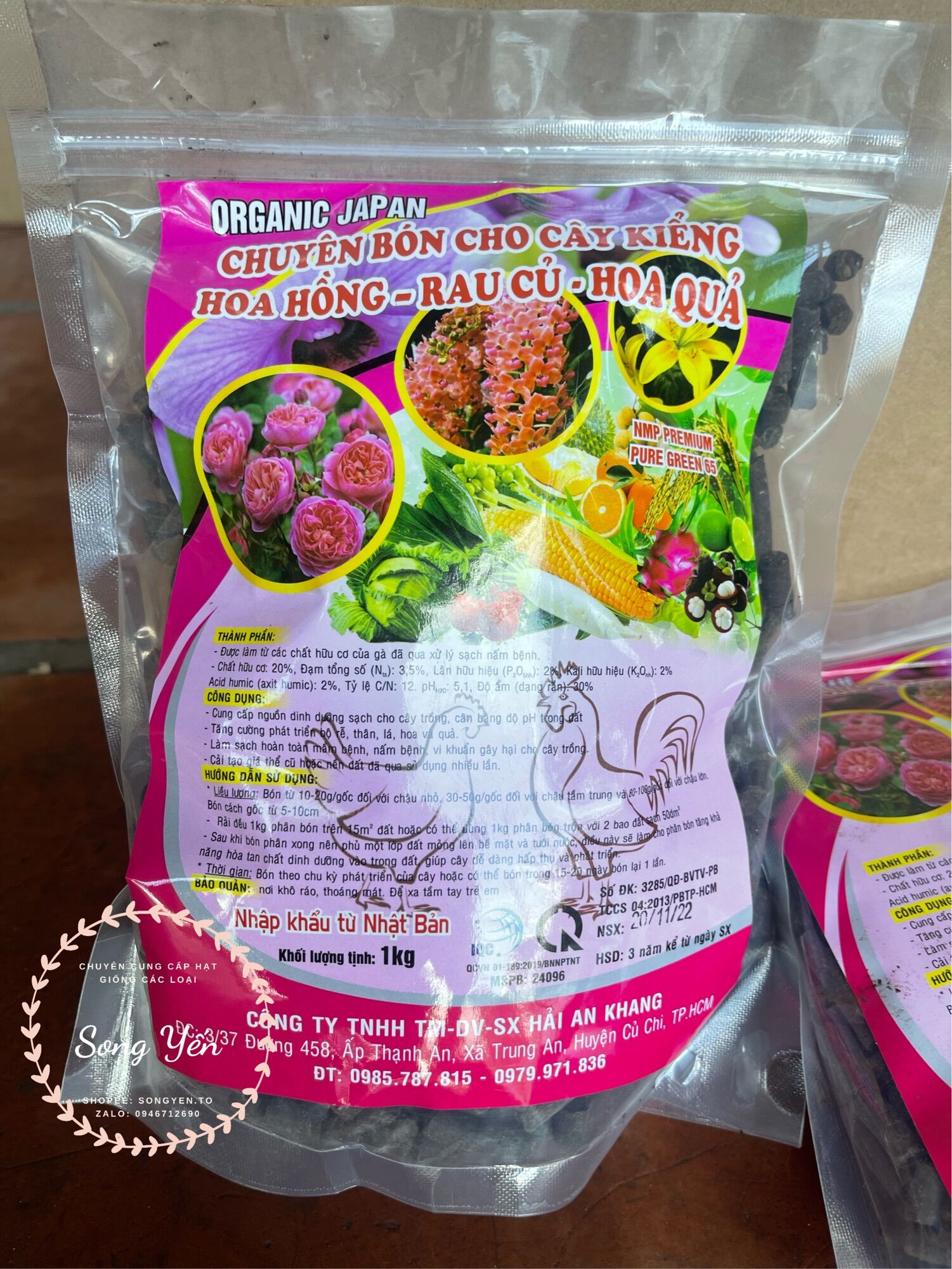 Phân gà nhật chuyên bón cho cây kiểng hoa hồng - rau củ - hoa quả organic japan