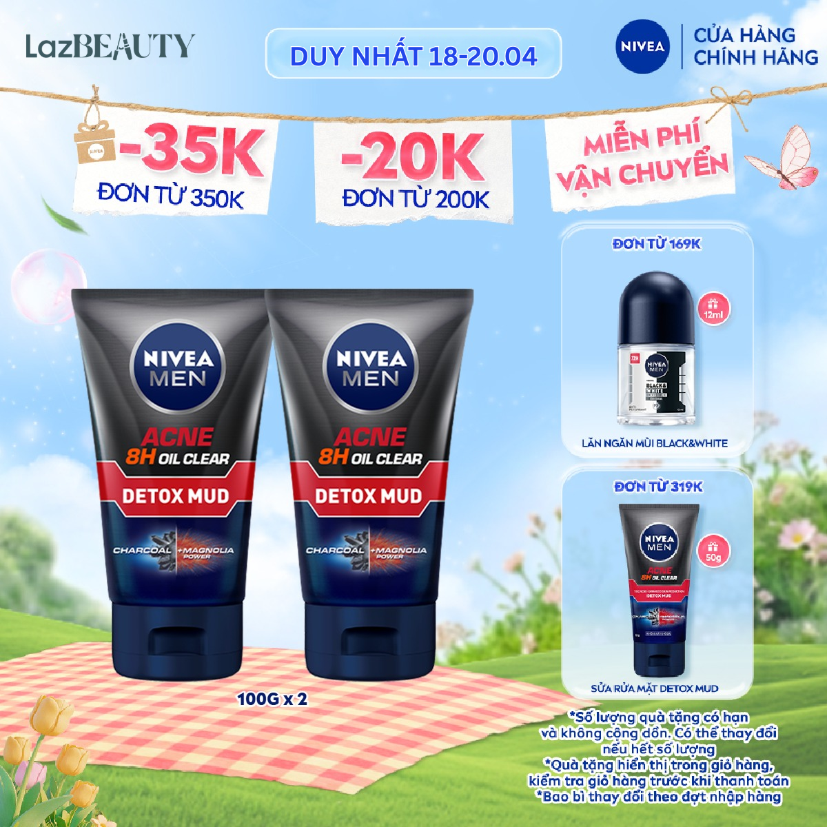 Bộ 2 Sữa Rửa Mặt Bùn Khoáng NIVEA MEN Kiểm Soát Nhờn  Ngừa Mụn (100g) - 83940