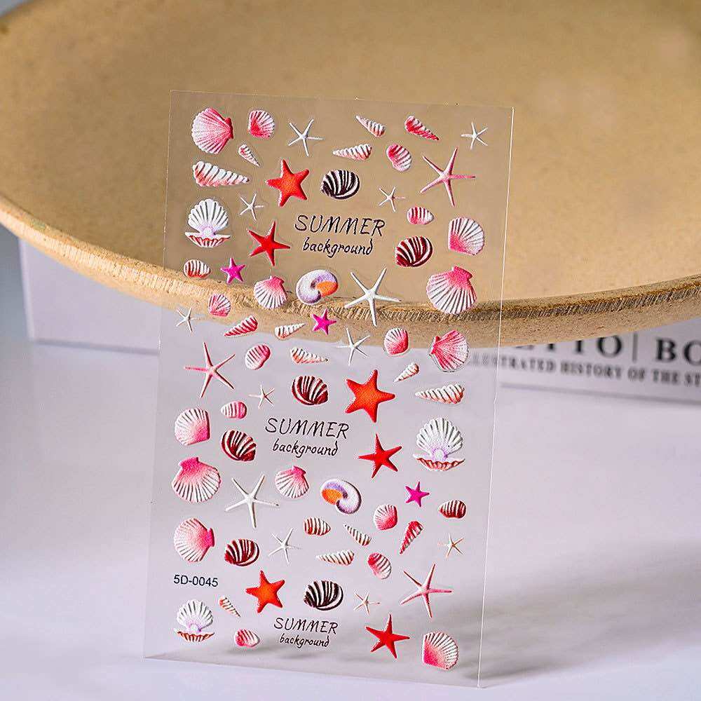 Sticker 5D dập nổi dán móng tay siêu xinh Summer