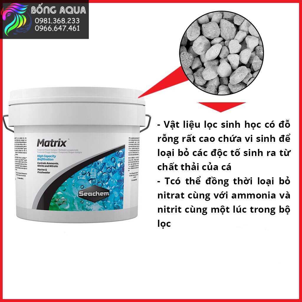 Vật liệu lọc bể cá - seachem matrix 500ml, 1 lít