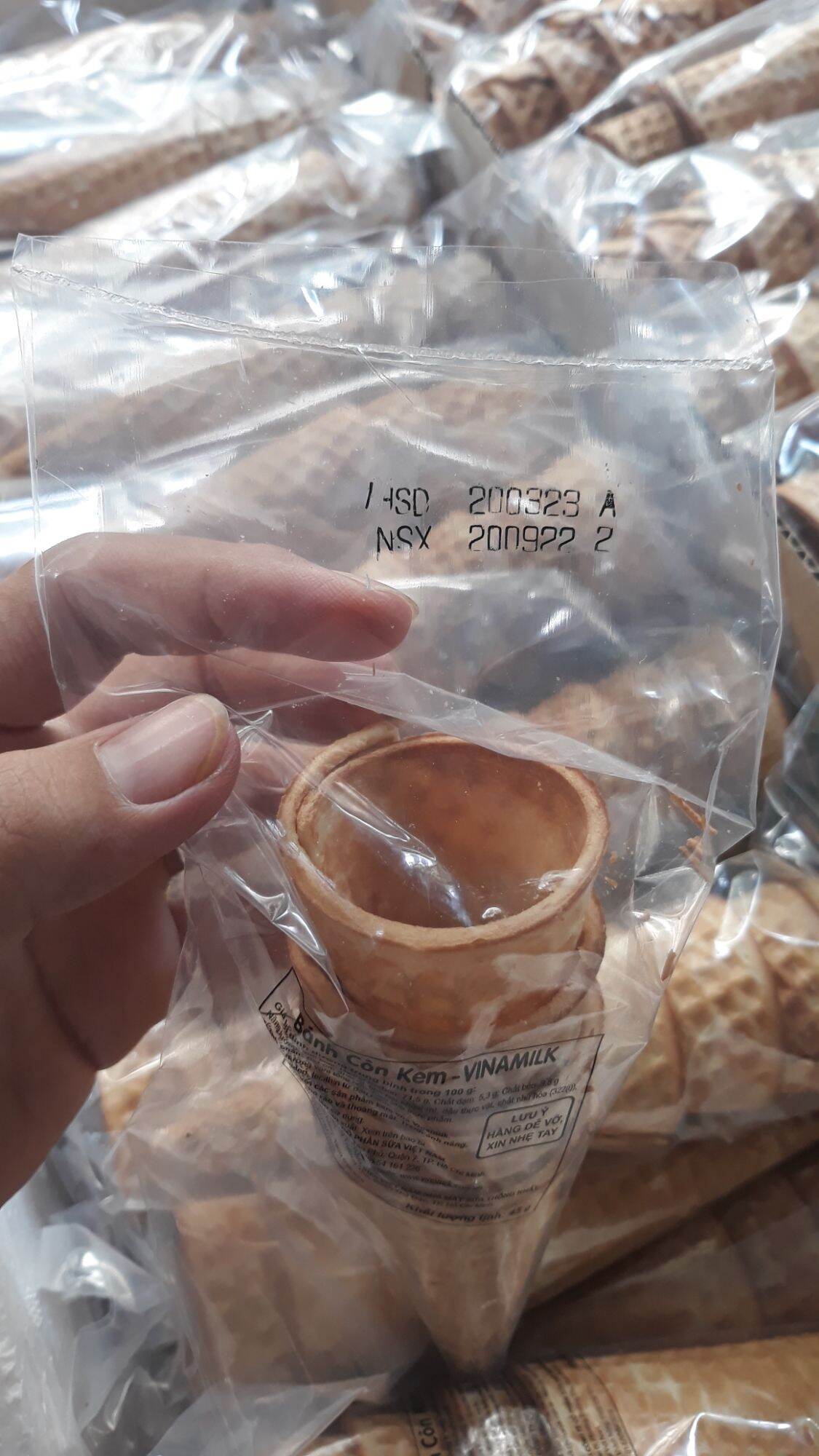12 cái bánh ốc quế vinamilk ăn kem