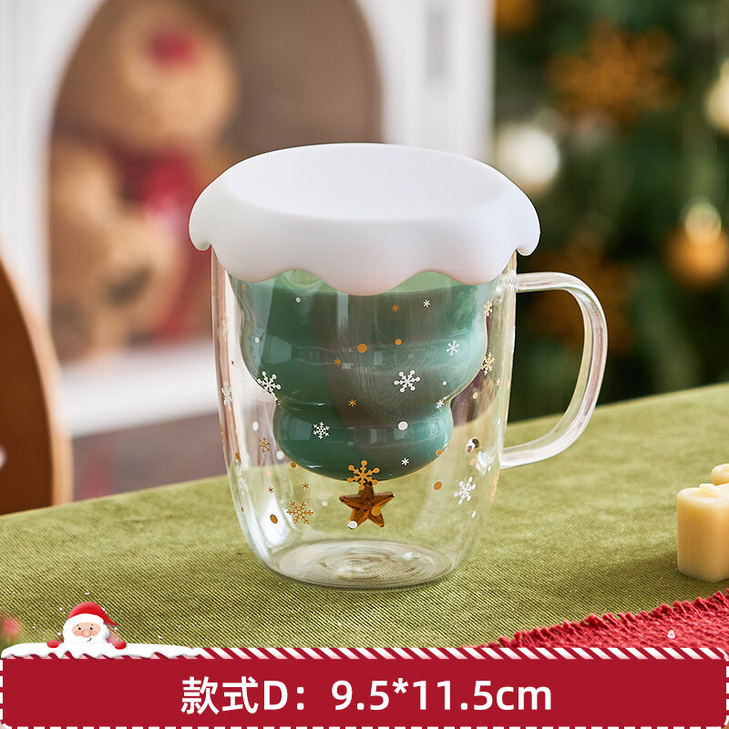 Cốc Gốm Đánh Dấu 3D Hoạt Hình Đáng Yêu Gấu Nhỏ Giáng Sinh Cốc Ăn Sáng Cốc Cà Phê Quà Tặng Nữ Đồ Trang Trí Giáng Sinh