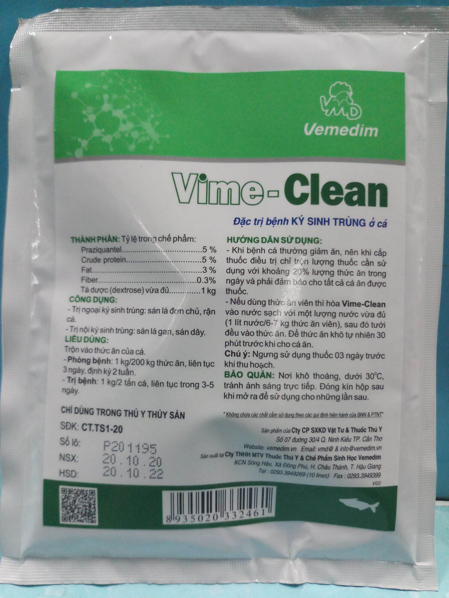 Vime clean 100 gram ký sinh trùng ở cá
