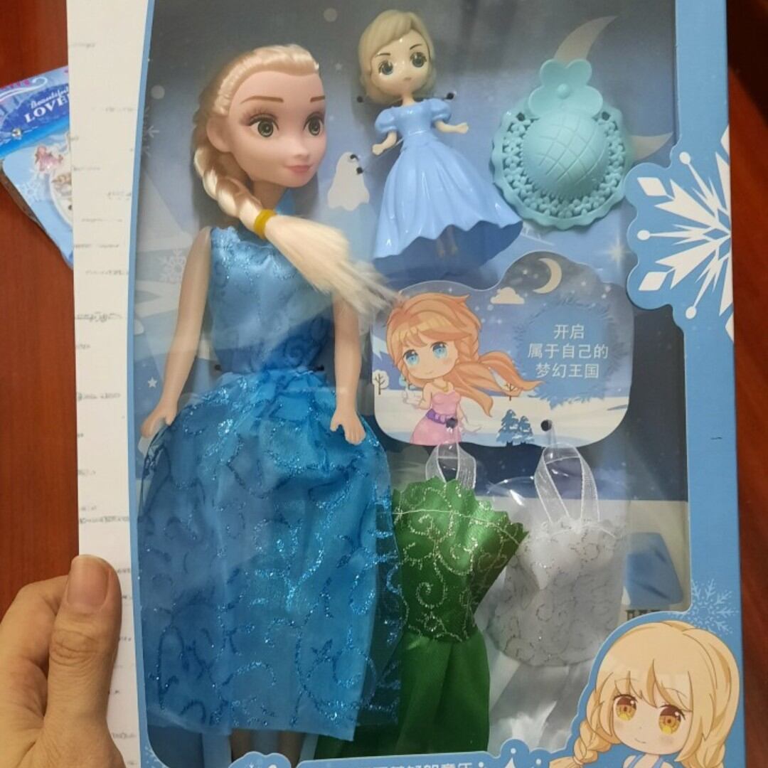 Búp bê elsa loại to- Anna Hộp đồ chơi búp bê gồm 2 con có kèm váy áo phụ kiện