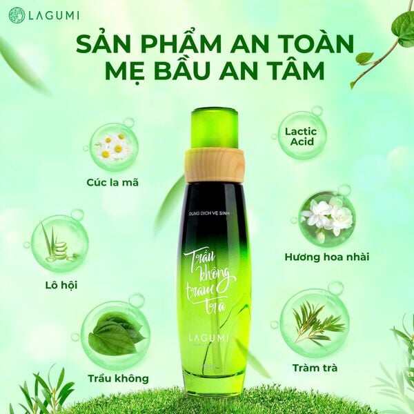 dung dịch vệ sinh laguimi trầu không tràm trà an toàn cho cả mẹ bầu &sau sinh 100ml