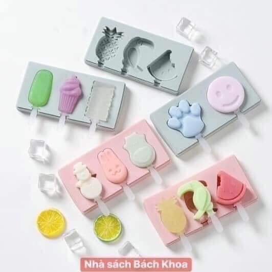 set 3 khuôn làm kem silicon