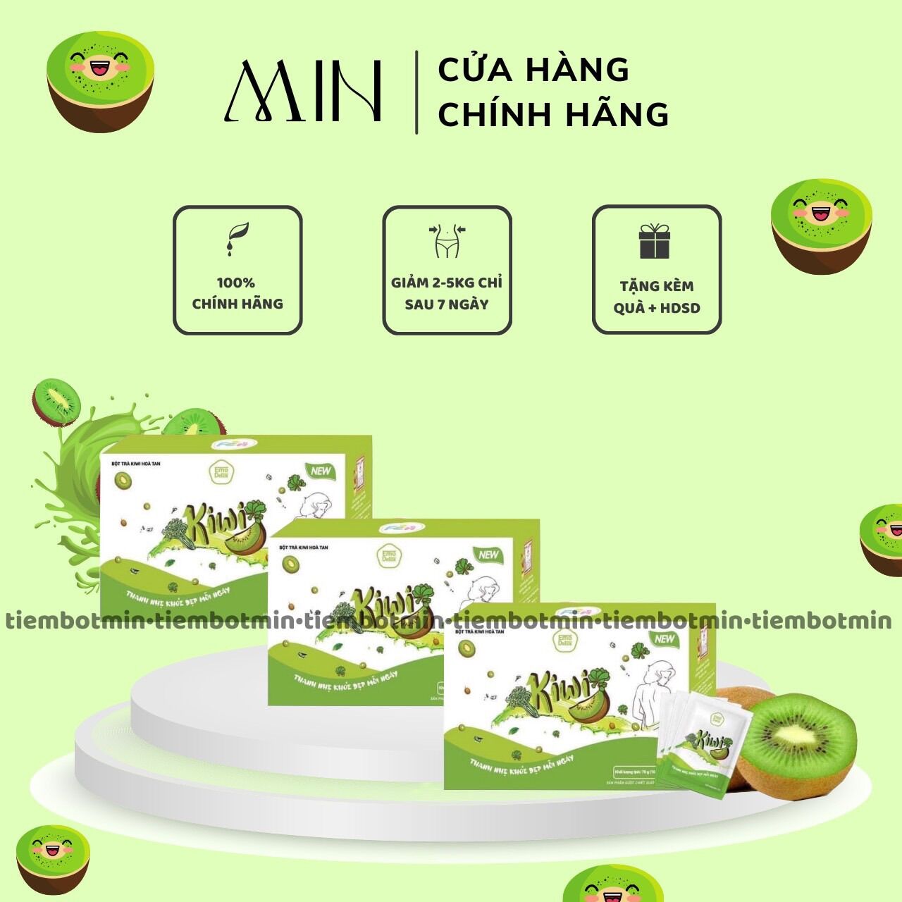 Combo 3 hộp giảm cân emoslim vị kiwi rau xanh/ giảm cân an toàn hiệu quả