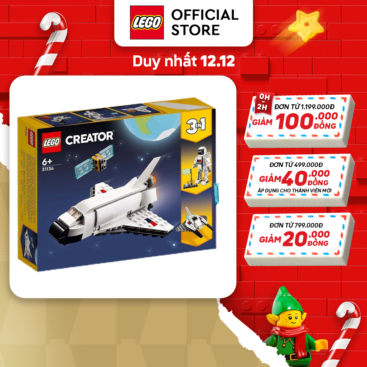 LEGO CREATOR 31134 Tàu Con Thoi Vũ Trụ (144 chi tiết)