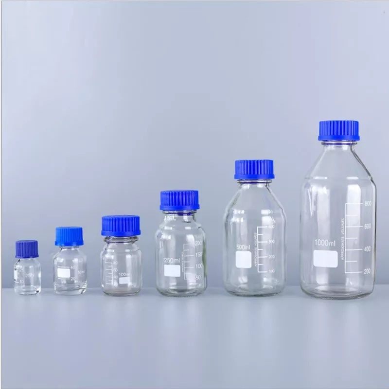 Chai thủy tinh trắng và chai thủy tinh nâu nắp vặn xanh chia vạch 100ml 250ml 500ml 1000ml đựng dược liệu, nguyên liệụ mỹ phẩm, tiinh dầu
