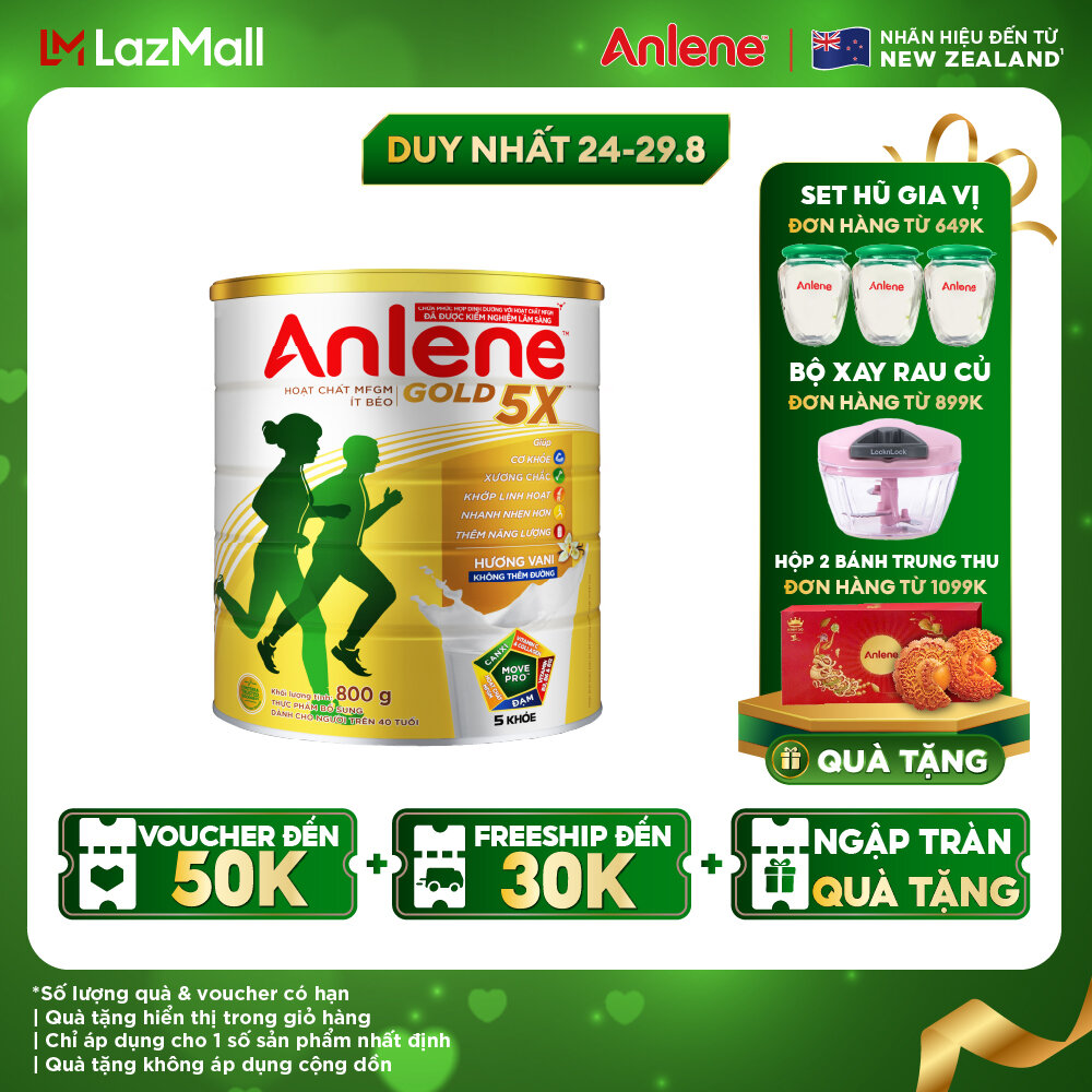 Lon sữa bột anlene gold 5x vanilla 800g