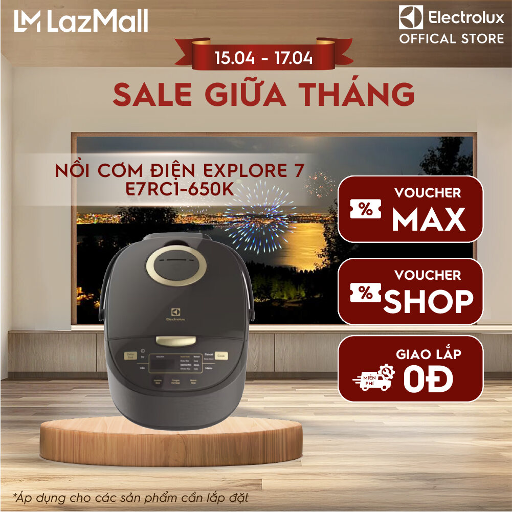 Nồi cơm điện Electrolux 1.8L E7RC1-650K - Màu đen - Nhiều chương trình nấu đa dạng - Bảo hành 2 năm toàn quốc