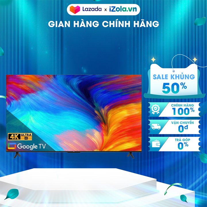 [Giao tại HCM] Google Tivi TCL LED 4K 55 inch 55P638 - Công nghệ HDR10 cho hình ảnh có gam màu rộng - Công nghệ Dolby Audio mang lại trải nghiệm âm thanh sống động - Bộ xử lý AiPQ Gen 2