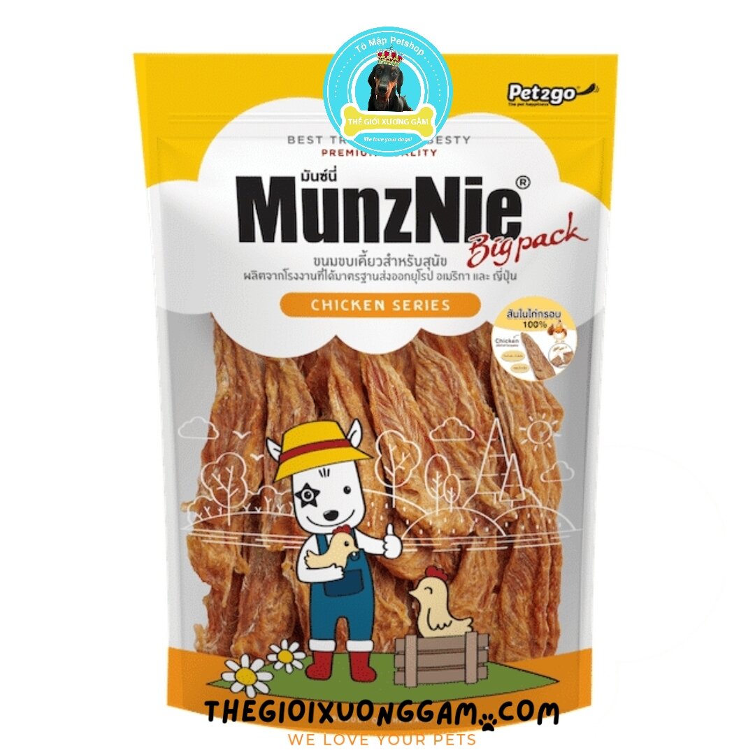 Munznie ức gà sấy giòn bp001 snack cho chó