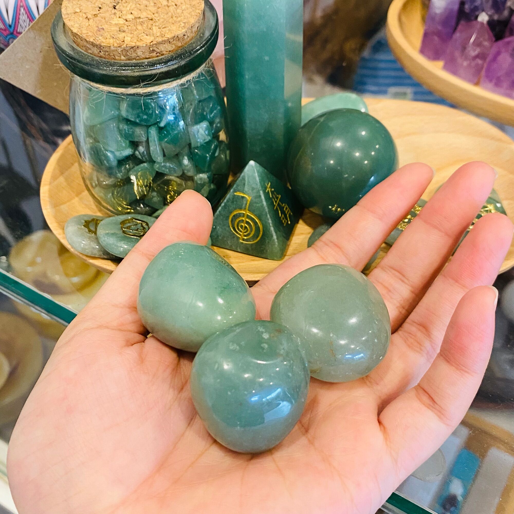 Đá viên Aventurine mài bóng