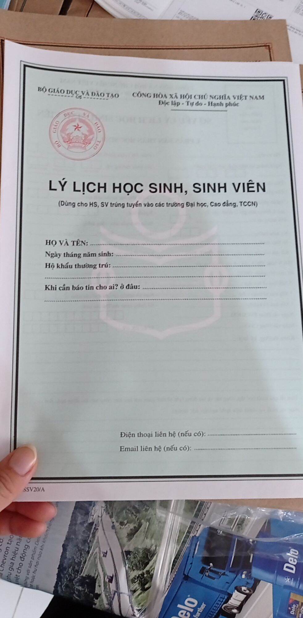 Combo 50 bộ hồ sơ học sinh sinh viên