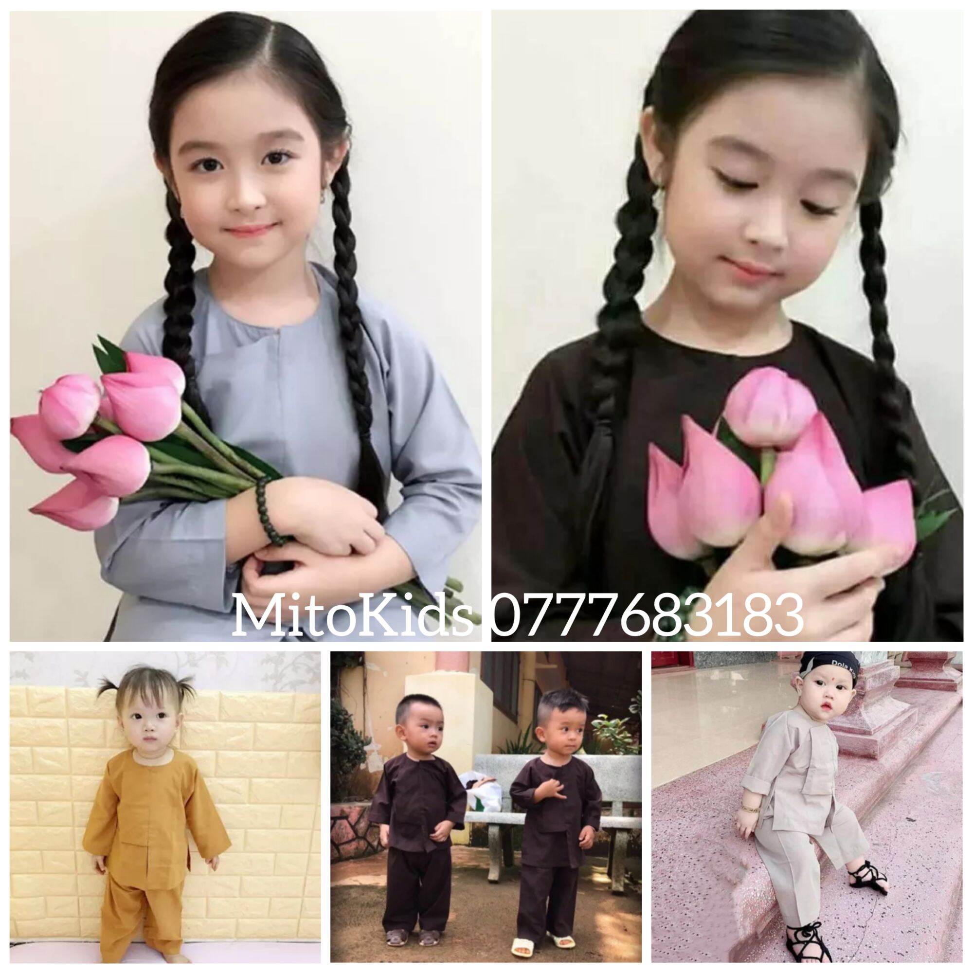 Đồ lam bé trai bé gái. Bộ lam lễ chùa cho bé mẫu vạt hò