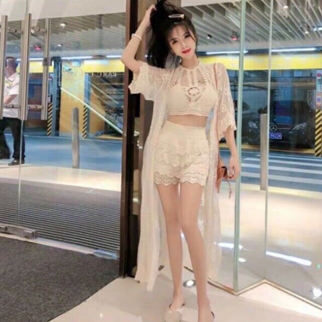 Set đồ bơi bikini đi biển sang chảnh 3 món (Có bán lẻ)