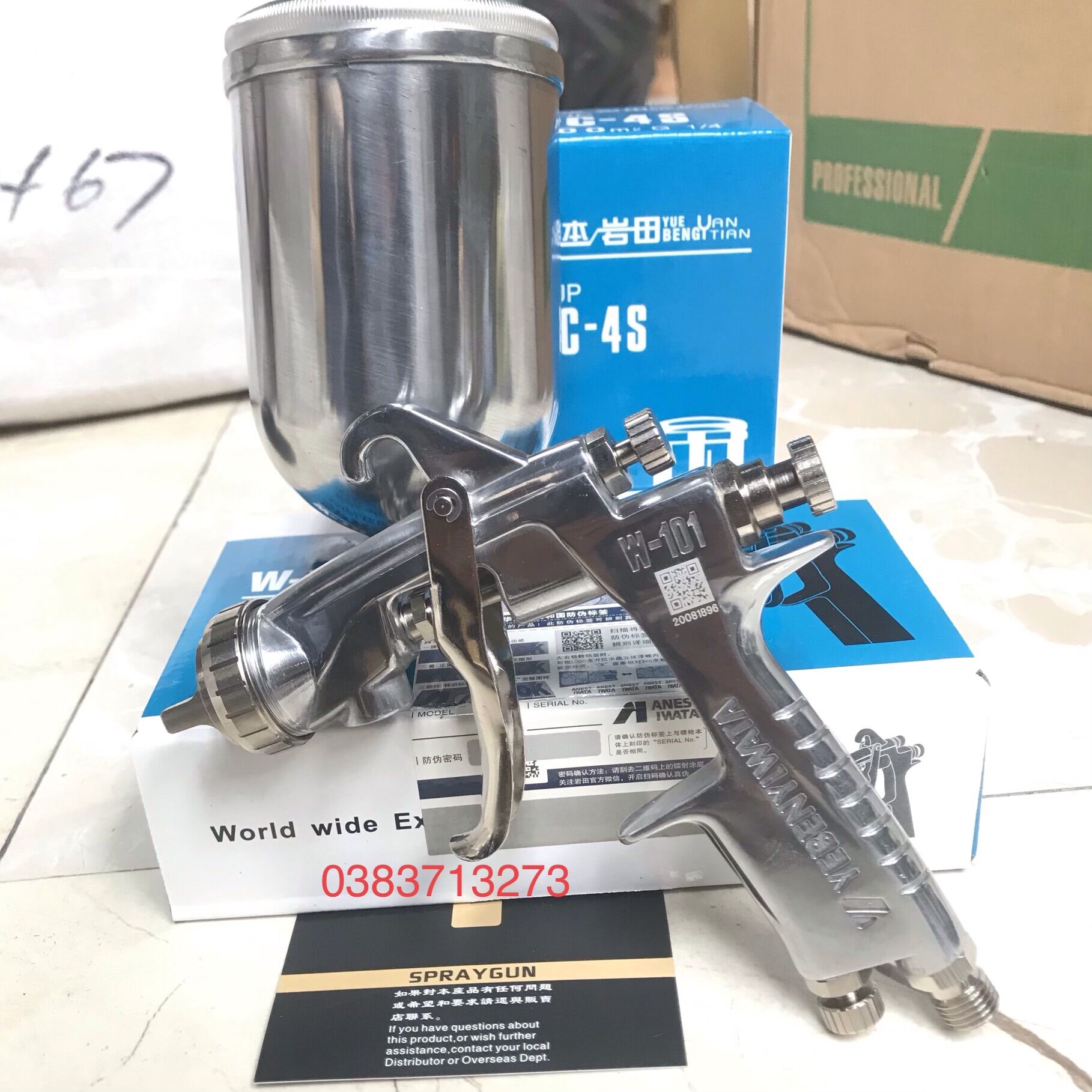 Súng phun sơn w-101 iwata cao cấp hàng chính hãng