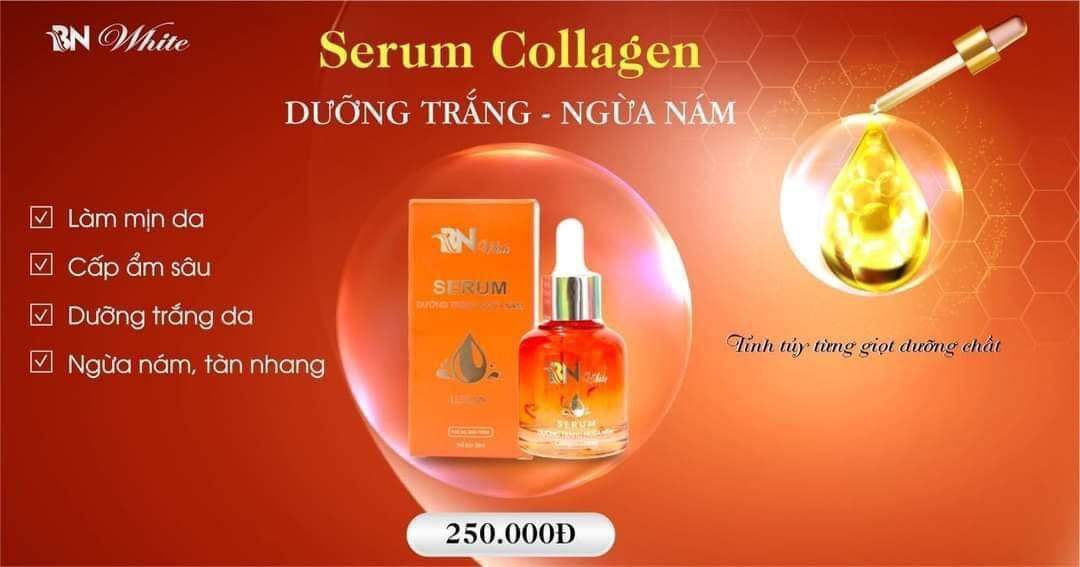 Serum BN WHITE Mẫu Mới hiệu quả gấp đôi Dưỡng da căng mướt, trẻ hoá làn da, nâng cơ giảm thâm nám tàn nhang, ngừa mụn