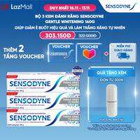 Bộ 3 Kem đánh răng SENSODYNE Gentle Whitening 160g giúp giảm ê buốt hiệu quả và làm trắng răng tự nhiên
