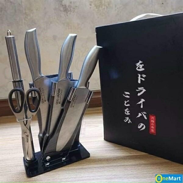 Bộ dao thép không gỉ liền cán - bộ dao 5 món tiện dụng