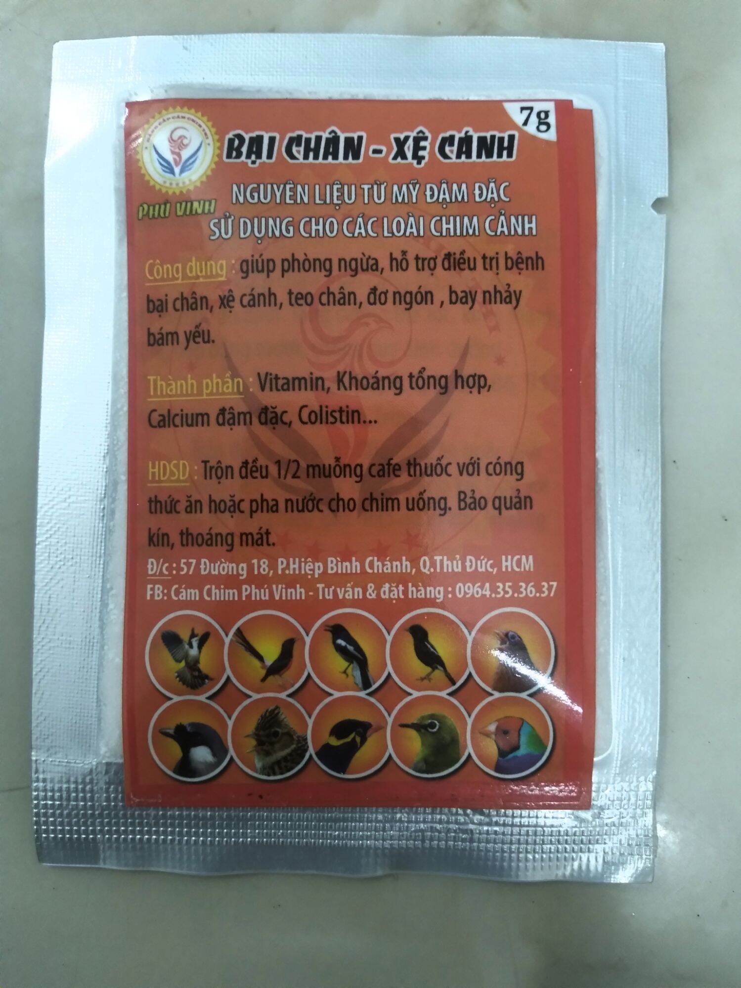 Thuốc điều trị xệ cánh bại chân cho chim cảnh Phú Vinh
