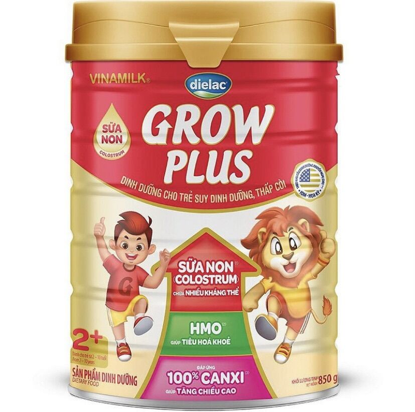 Sữa bột dielac grow plus đỏ 2+ 850g vinamilk