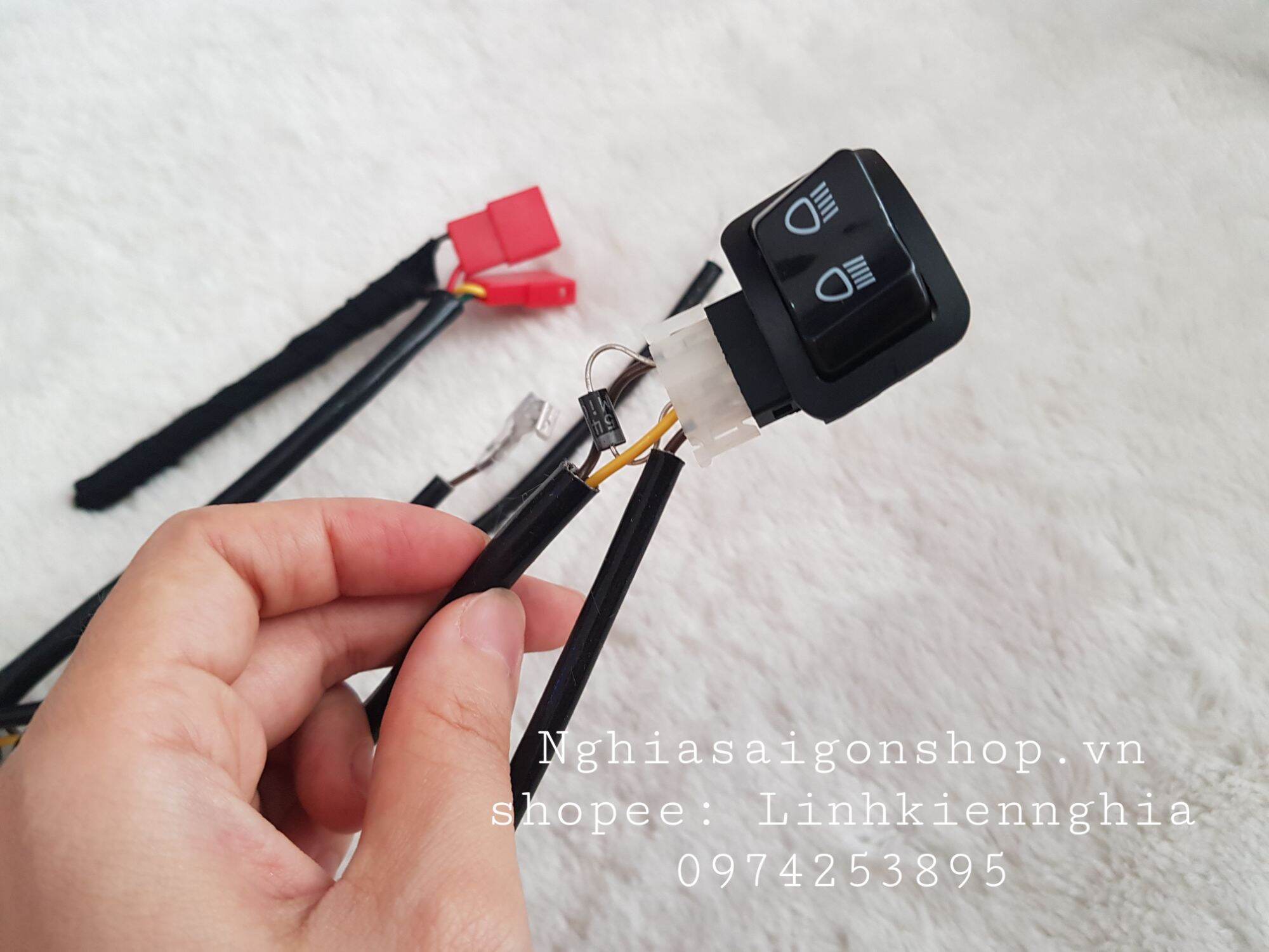 Bộ dây passing đèn pha cho xe Future Led kèm công tắc