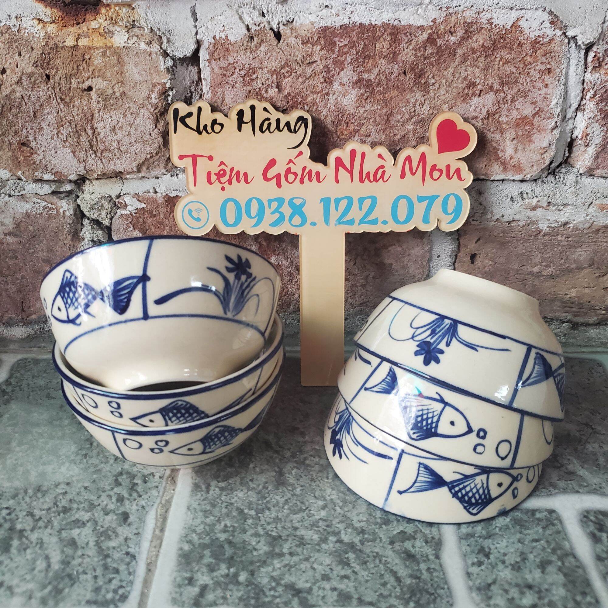 Combo 5 cái - 10 cái chén cơm mẫu con cá thủ công cao cấp