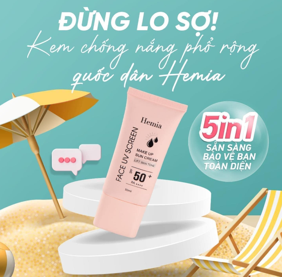 [TẶNG QUÀ] Kem Chống Nắng Hemia - Dưỡng Da Bảo Vệ Toàn Diện