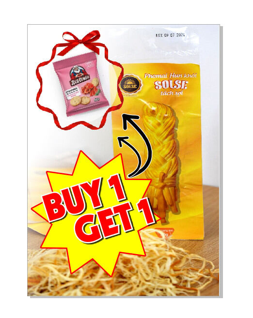 Phomai hun khói xé sợi 30gr sợi dài 12cm tặng 1 snack Nga