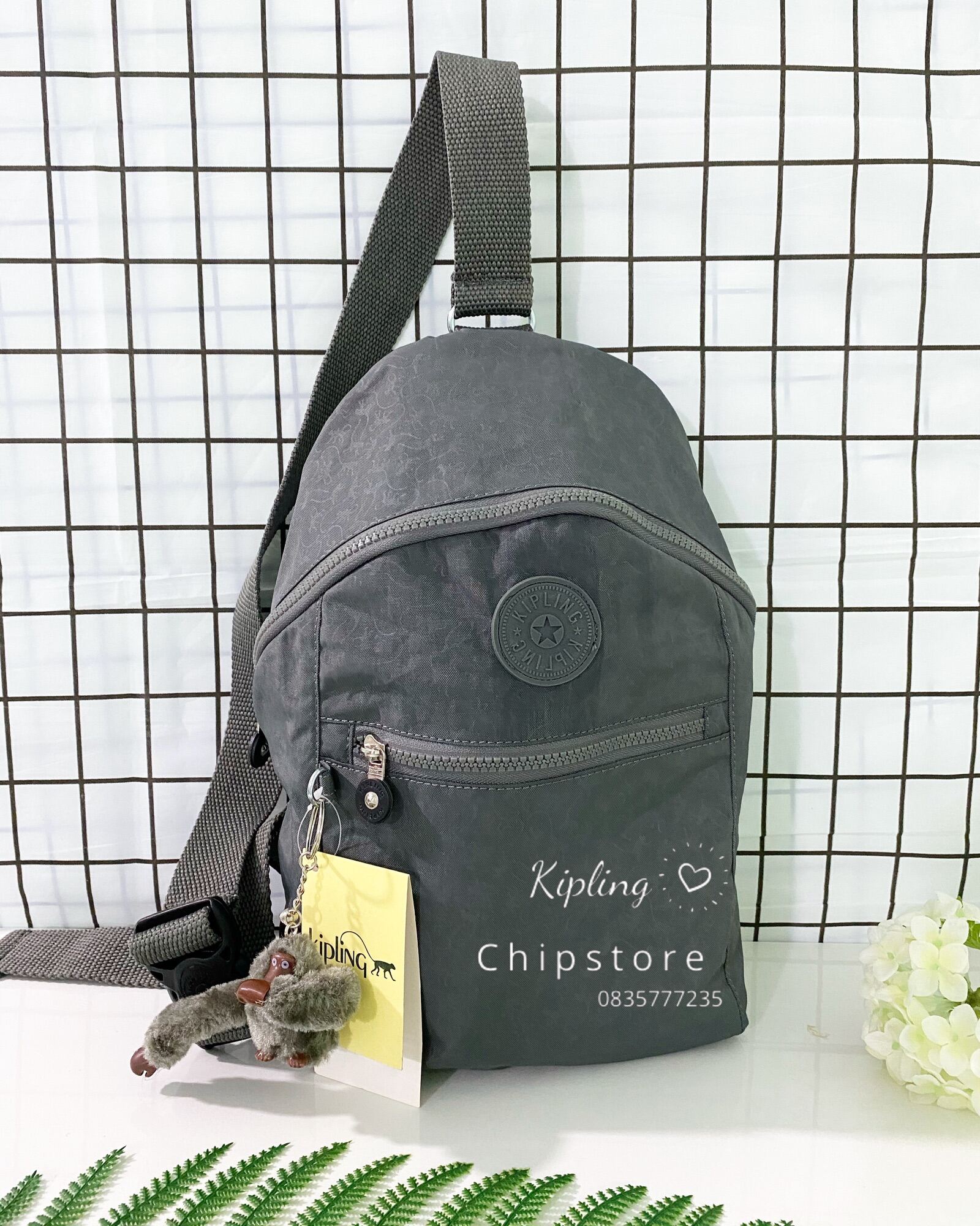 Kipling Bente Backpack Sling Bag Black NWT