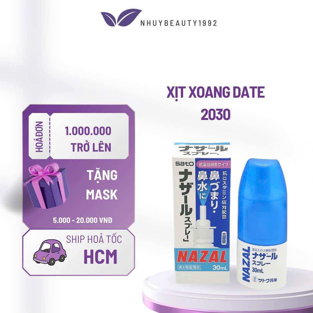 SATO Xịt mũi cải thiện xoang Nazal 30ml Mẫu mới Mẫu cũ