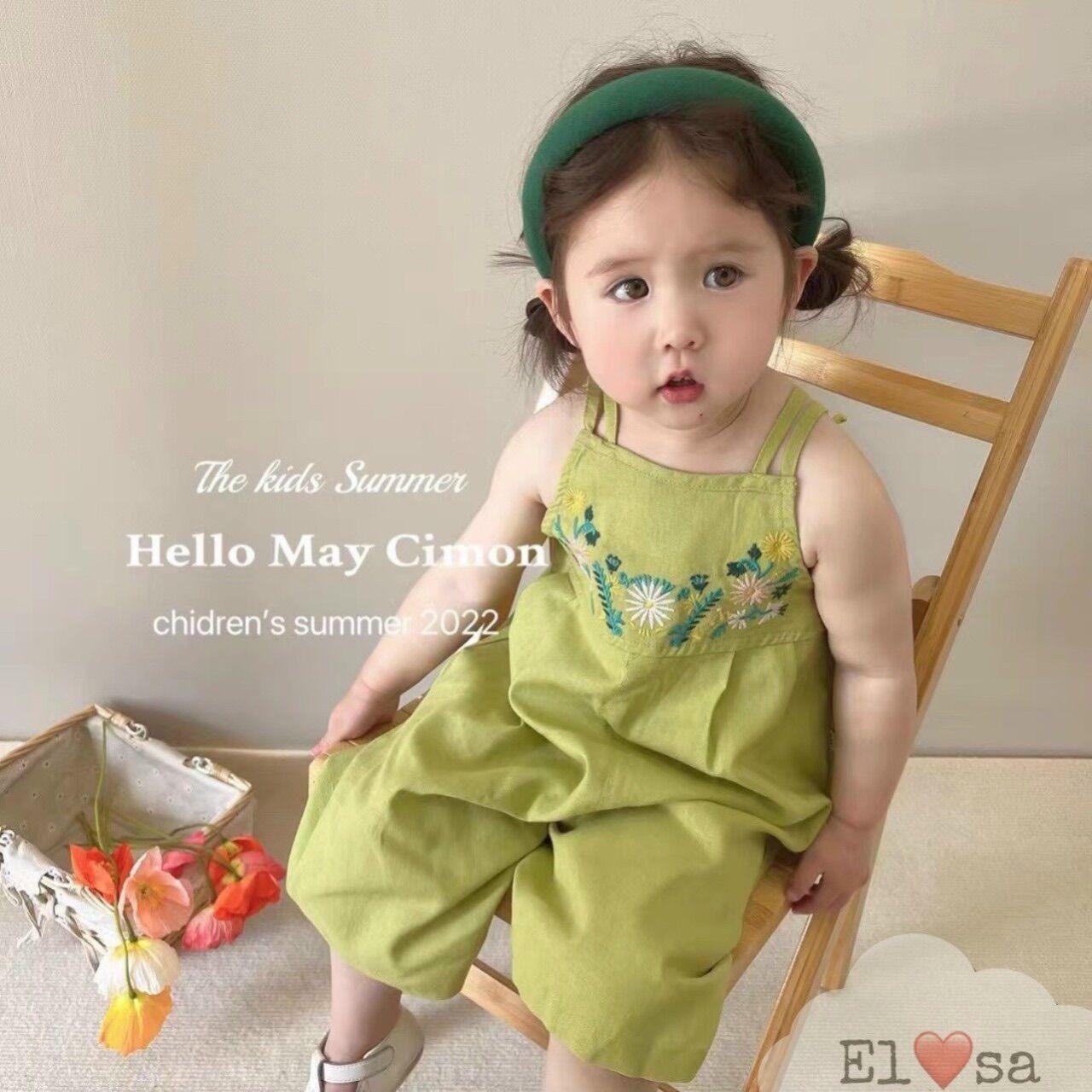 Yếm jum thêu hoa cho bé