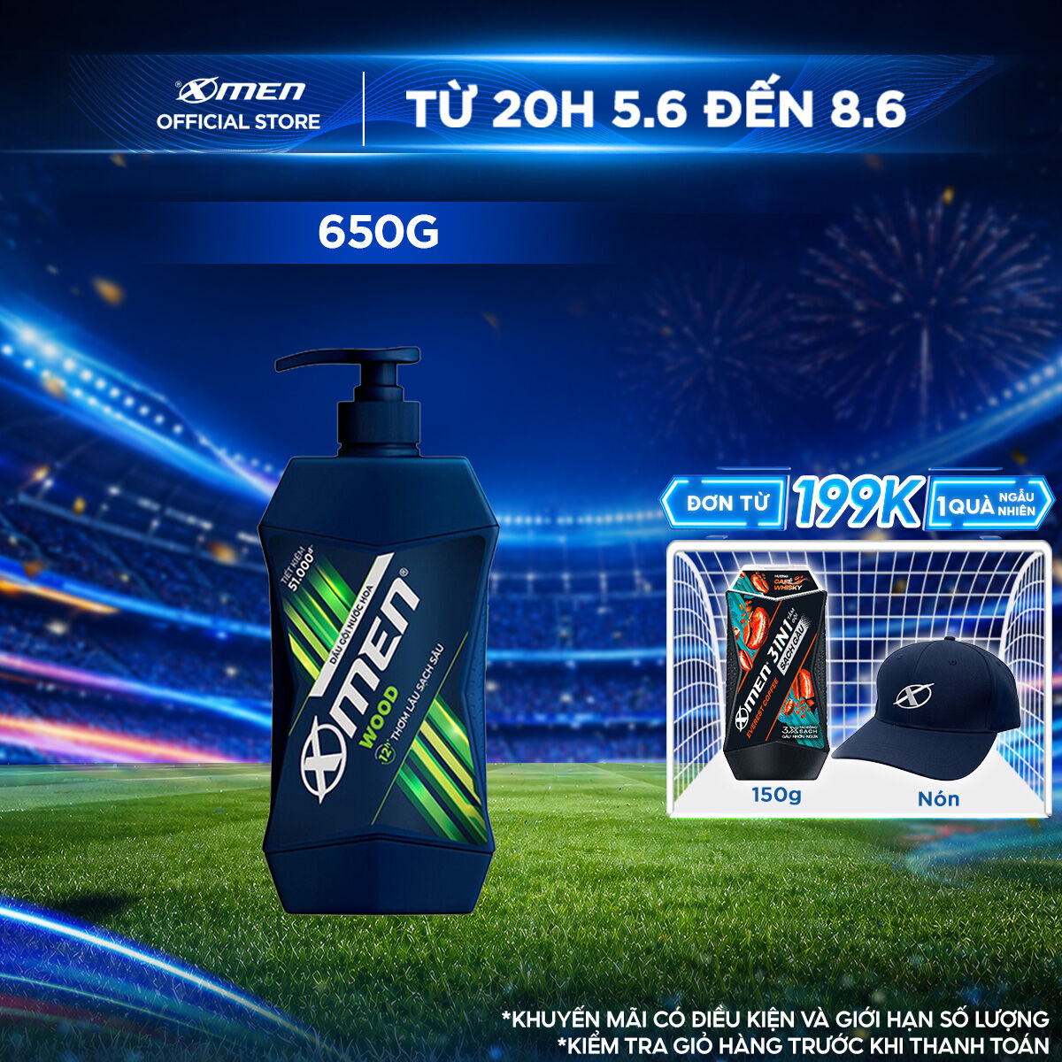Dầu Gội Nước hoa X-Men Wood 650g