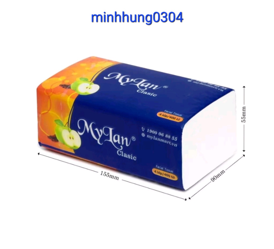 [ Lốc 5 Gói ] Giấy Rút Táo My Lan 400 Tờ 4 Lớp