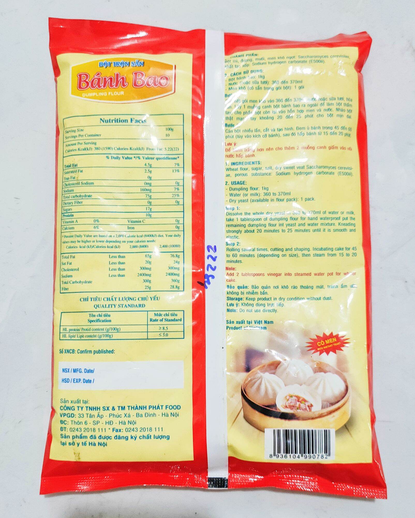 Bột làm bánh bao trộn sẵn túi 400g