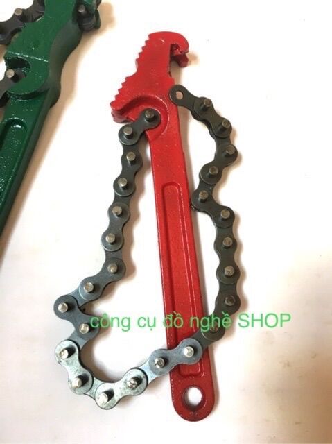 Cảo cờ lê mở lọc dầu nhớt, lọc dầu bằng dây xích cán dài (225mm) và 12”(300mm)