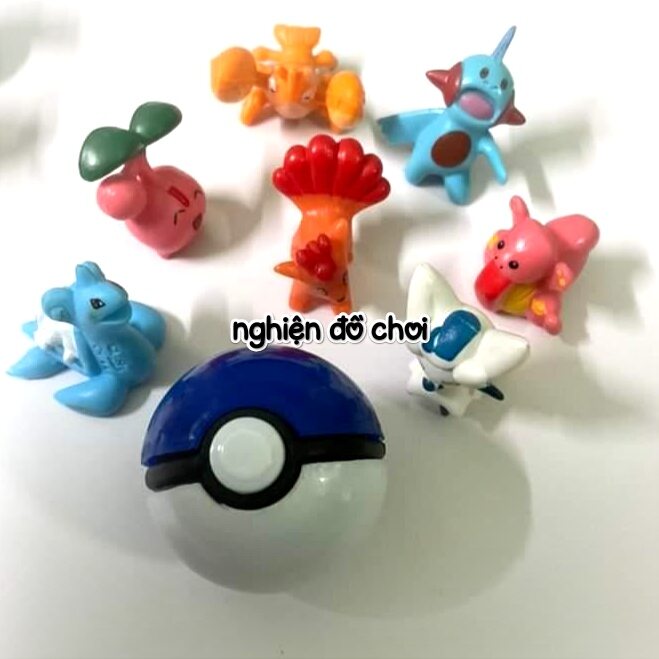 COMBO 5 Quả cầu Pokemon + 5 Mô hình pokemon mini size 3,5cm.