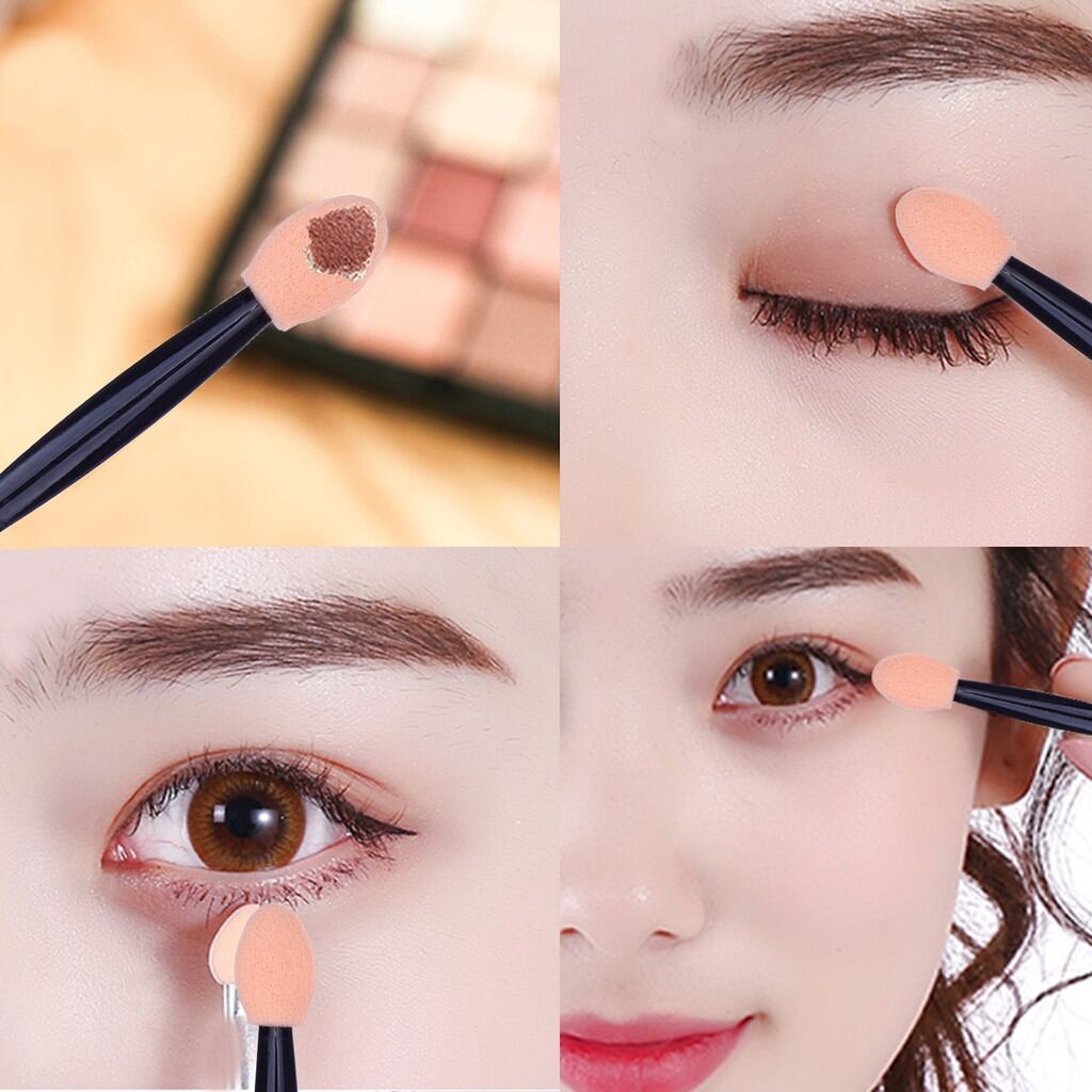 Cọ Mút 2 Đầu Đánh Phấn Mắt. Tráng Gươn Móng Bịt 10 Cây