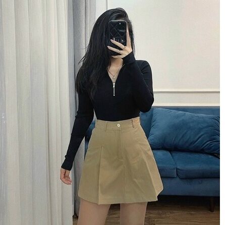 Quần Giả Váy Nữ Lưng Chun Chất Kaki Siêu Đẹp
