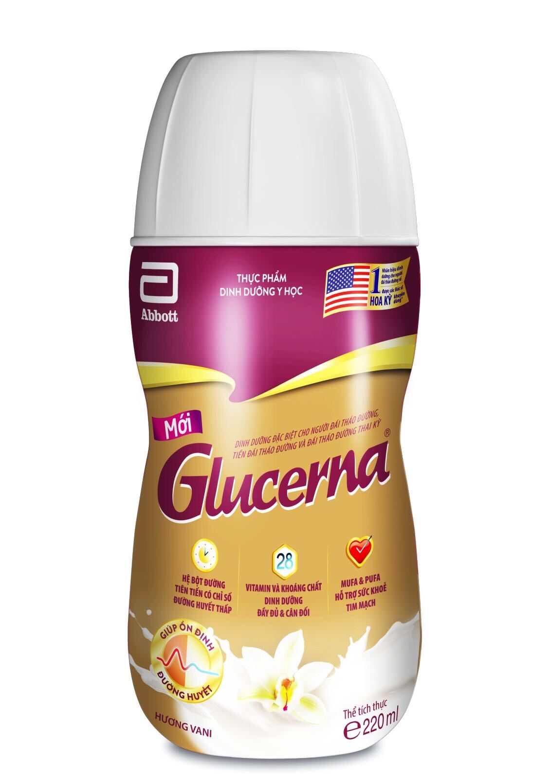 Thùng 30 Sữa nước dành cho người bị tiểu đường Glucerna Abbott 220ml/chai
