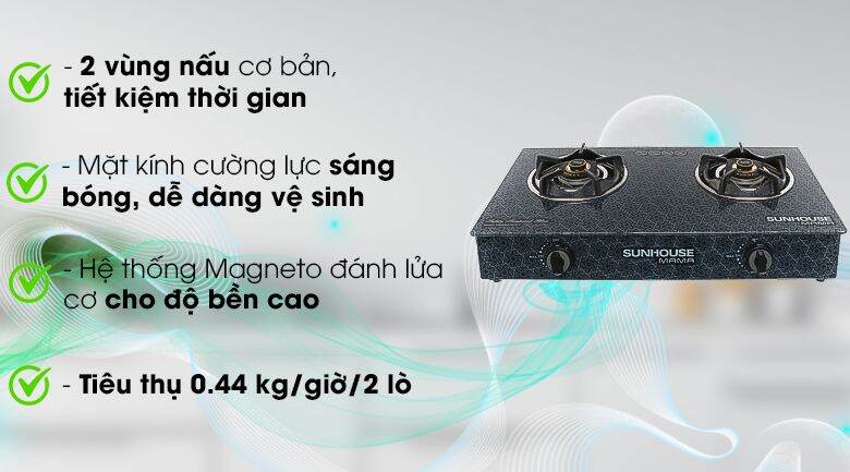 Bếp ga đôi Sunhouse Mama MMBB0787MT ( Like New)