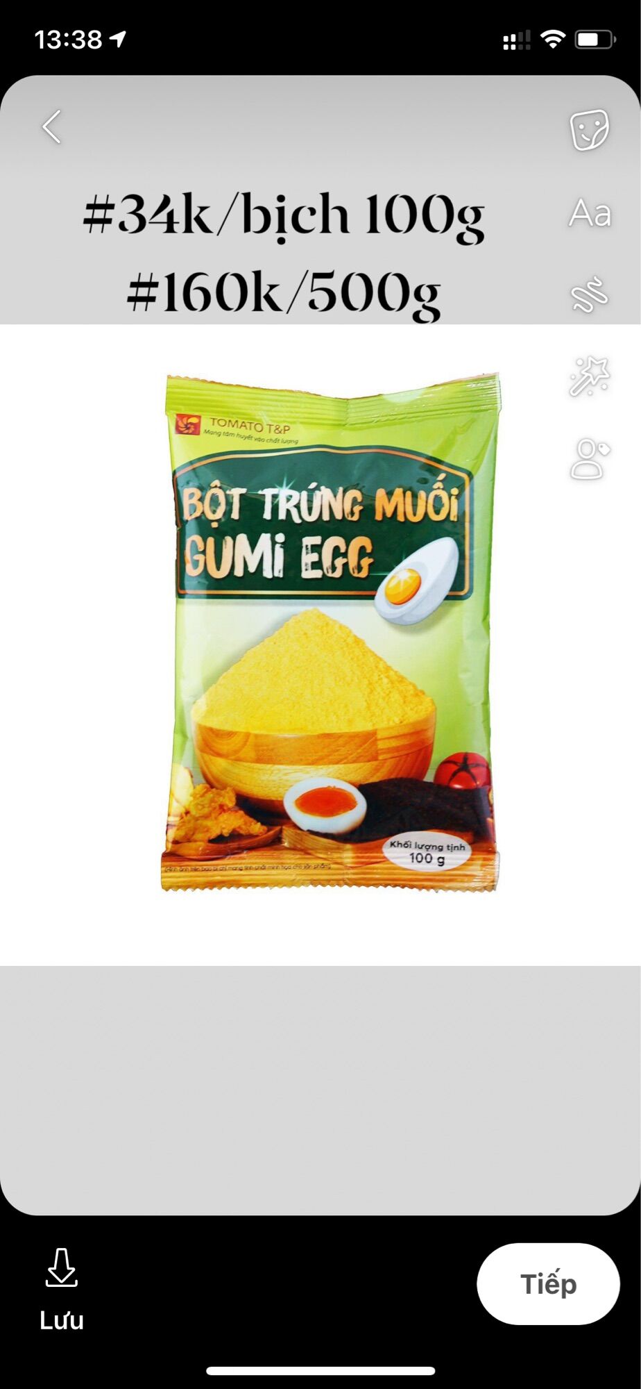 Bột trứng muối gumi egg gói 100g