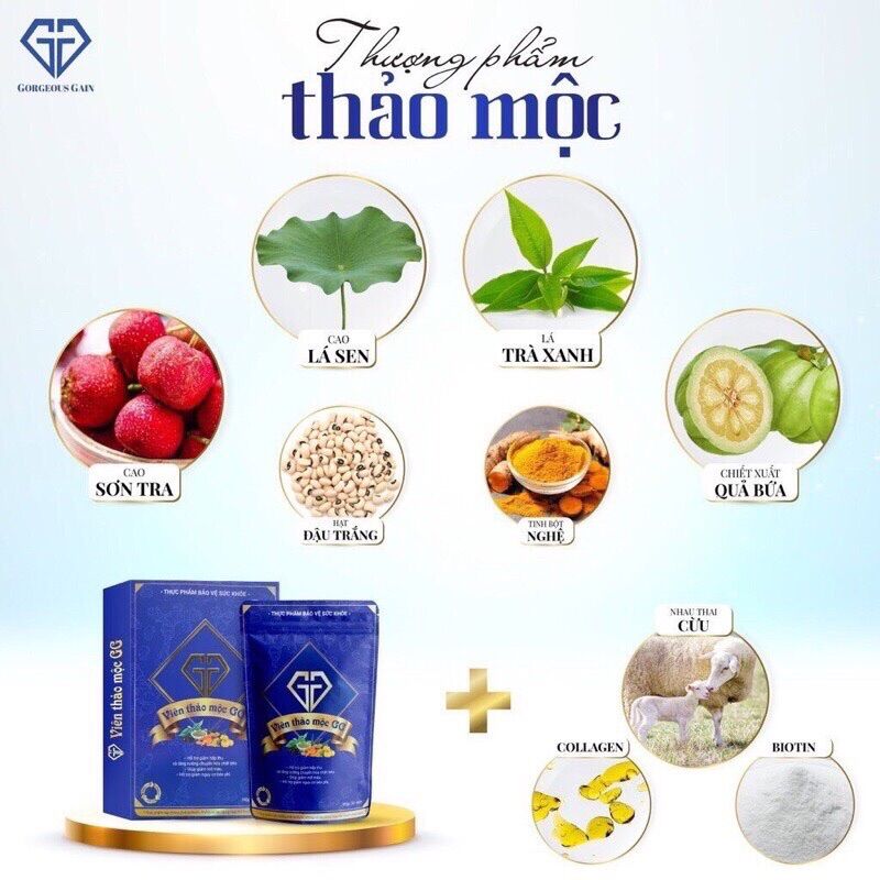 Viên thảo mộc giảm cân gg ( giảm cân từ 3-8 kg)